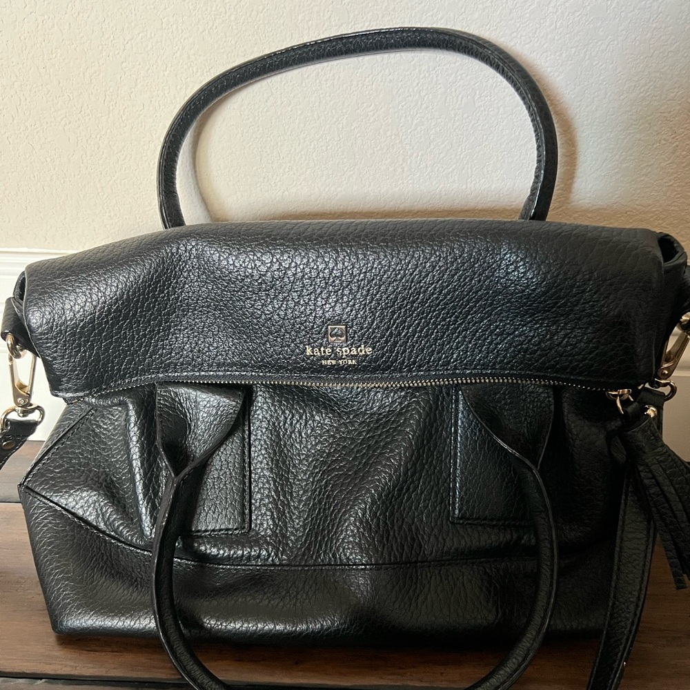 Kate Spade Pebbled Leather Crossbody Purse Black Like New